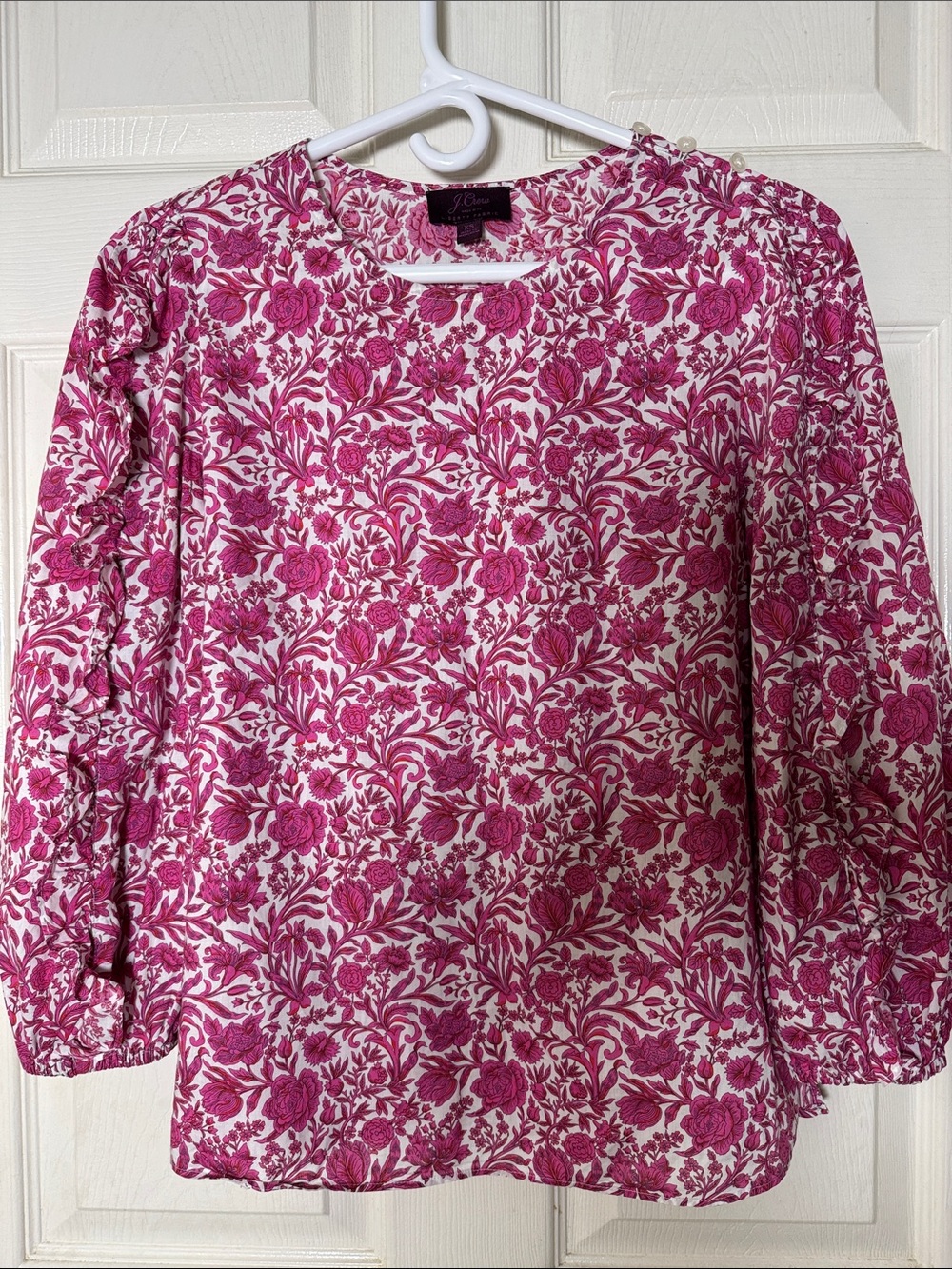 J. Crew Sambourne Liberty Fabric Pink Floral  Cotton Oversized Sz XS